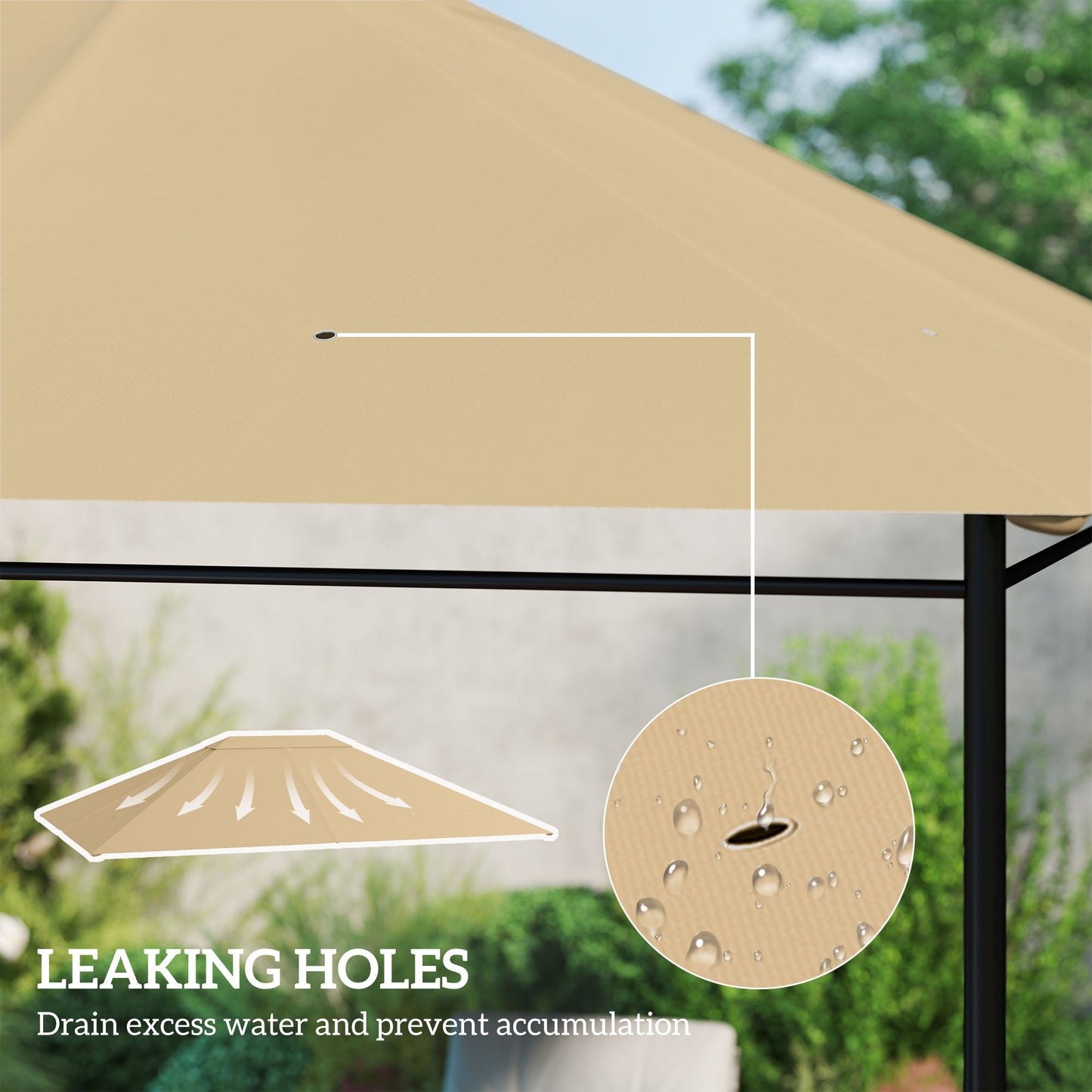 10x13 Gazebo Canopy Replacement Roof for 84C-116 - Khaki