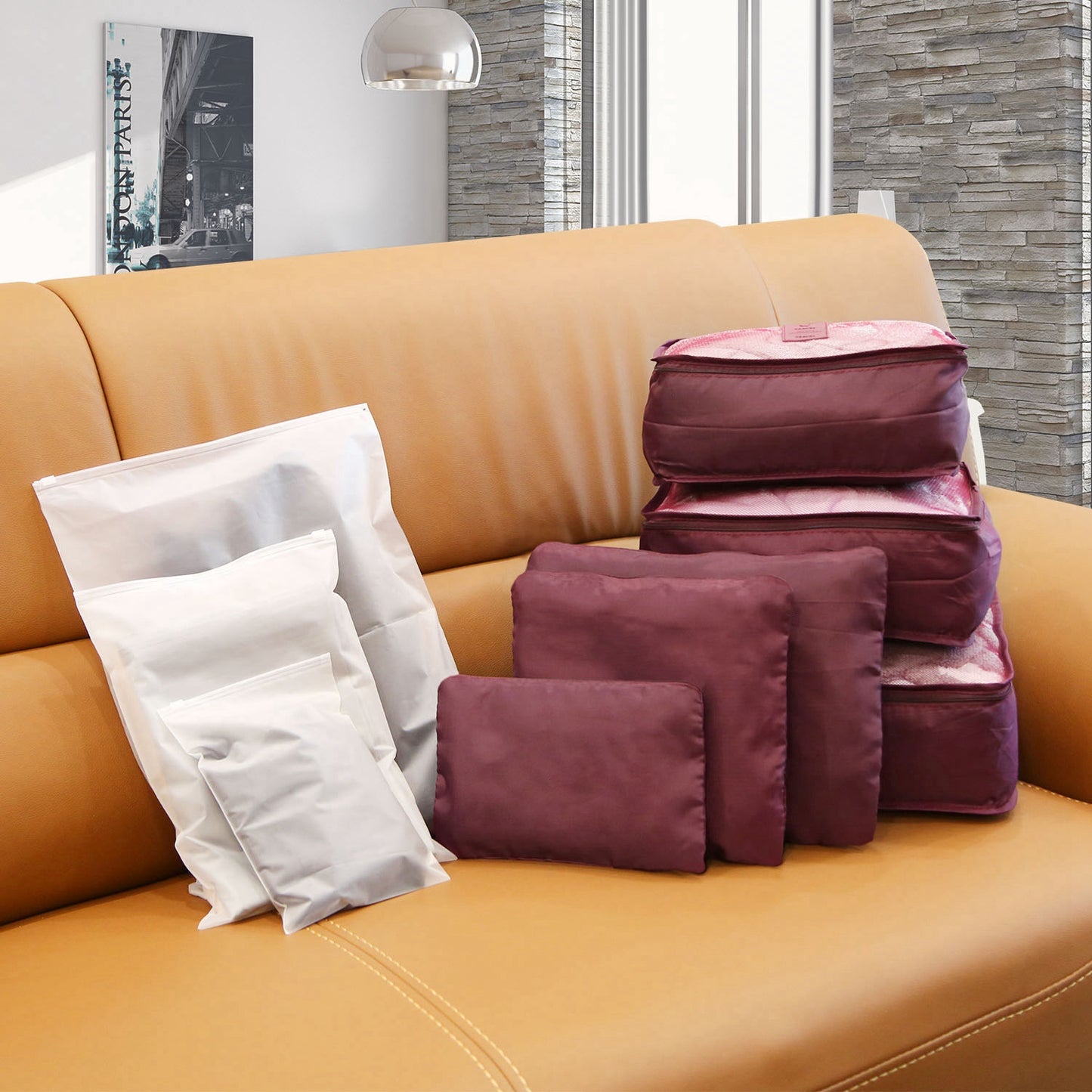 9Pcs Per Set Clothes Storage Bags Water-Resistant Travel Luggage