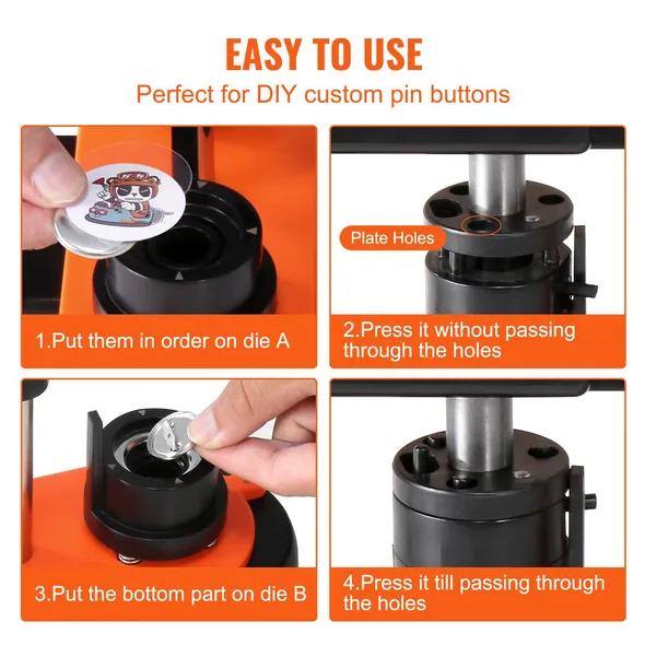 Button Maker Machine with 500 Button Parts & Panda Magic Book