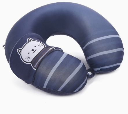 Polka Dot Travel Neck Pillow with Micro Beads U Shape Support Lightweight