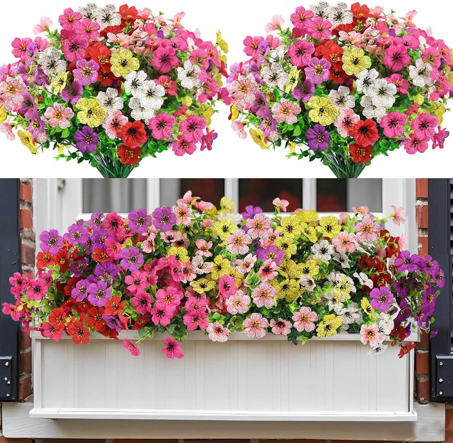 UV-Resistant Artificial Outdoor Flowers - Realistic Faux Flowers