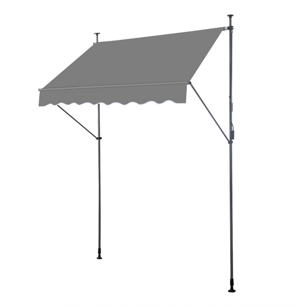 Retractable Canopy Awning - Grey Polyester Shade Shelter
