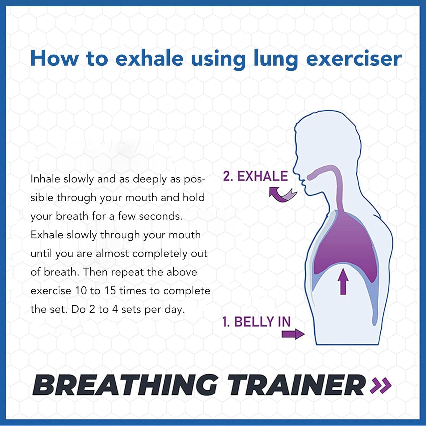 Breathing Exercise Device for Lung Capacity Training - Adjustable Resistance