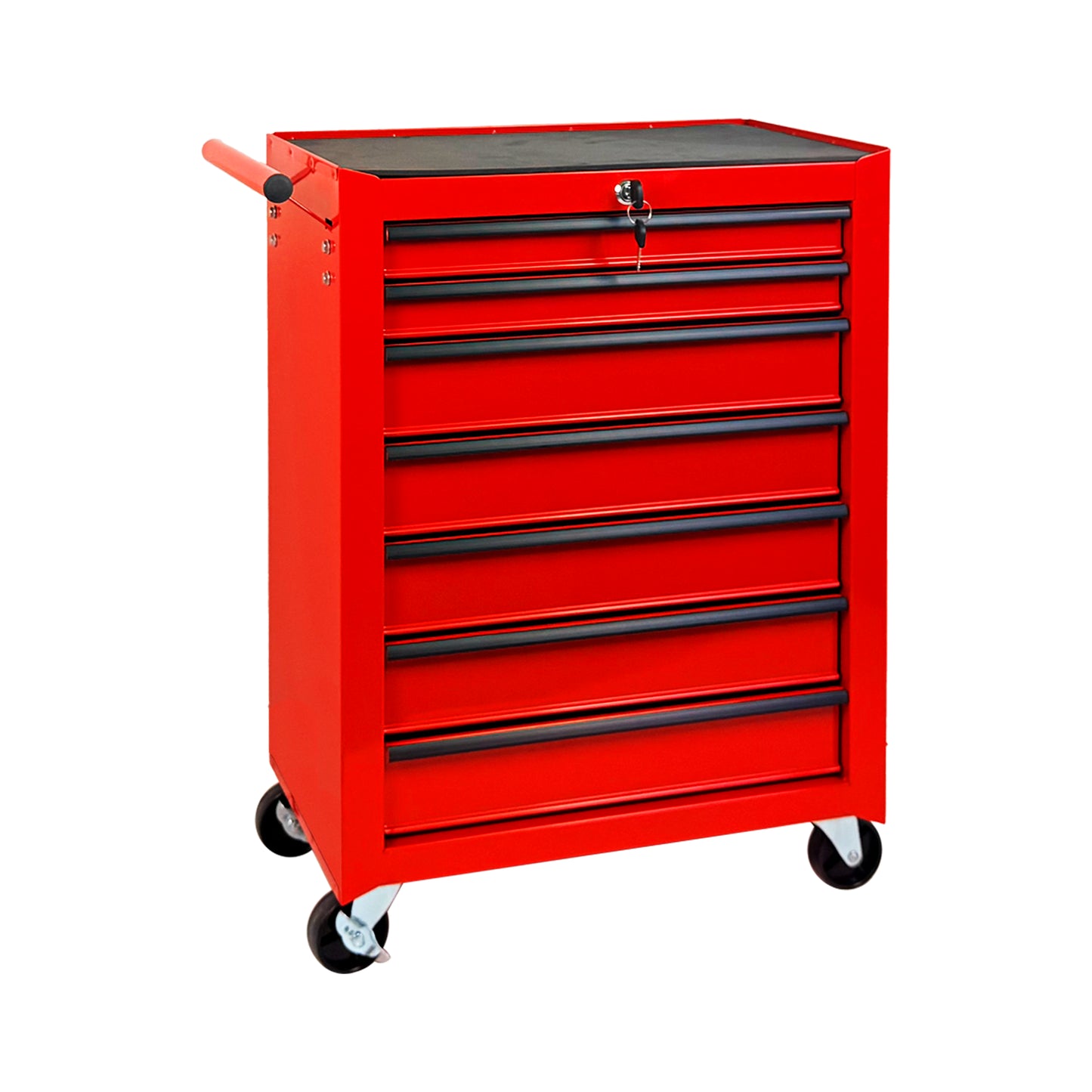 20-Inch Rolling Metal Tool Chest with 7 Drawers, Steel Storage Cabinet, Red