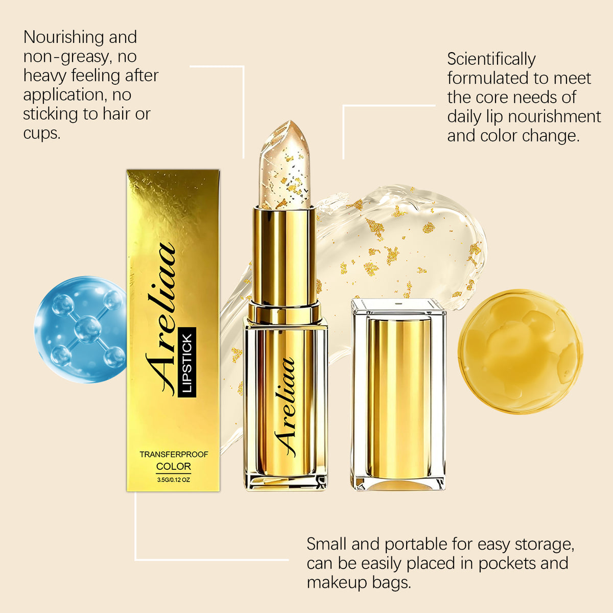 Color Changing Nourishing Lip Balm, 3.5g Per Pack