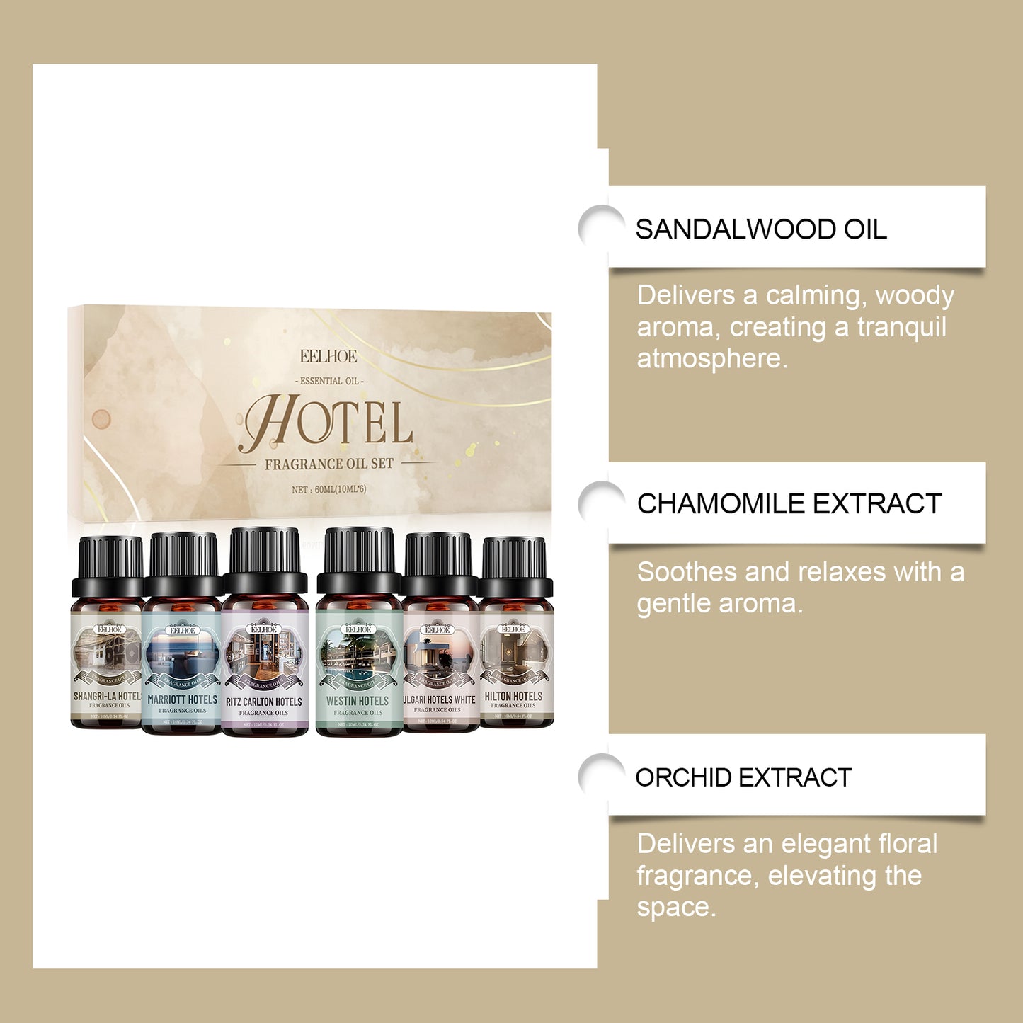 Premium Fragrance Oil Set - 6 Hotel-Inspired Scents for Diffuser & Candle Making