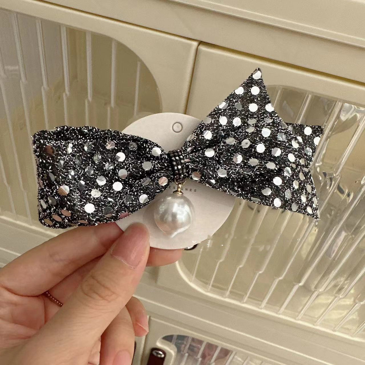 Rhinestone Bow Hair Barrettes