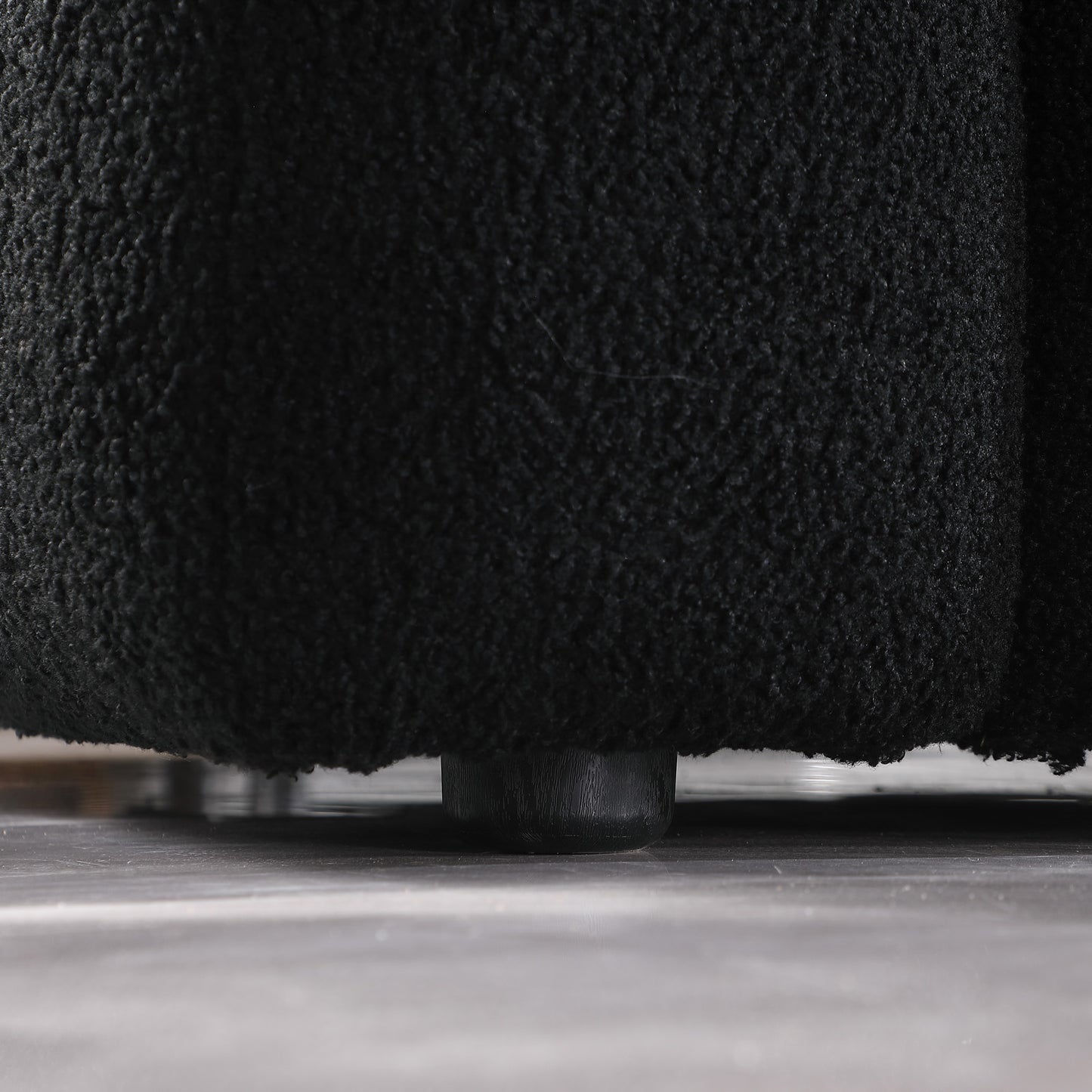 Boucle Sofa - 2 Seater, Black, Marshmallow Design, 62.2" Length