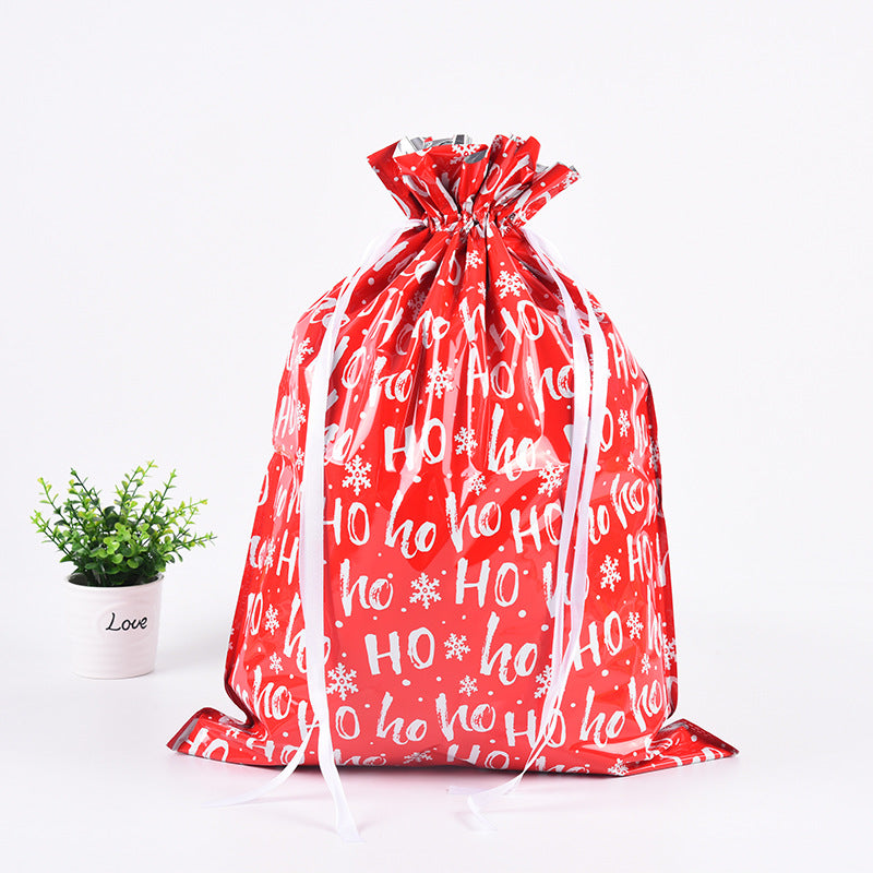Festive Aluminum Foil Gift Bags for Christmas & New Year Party Packaging