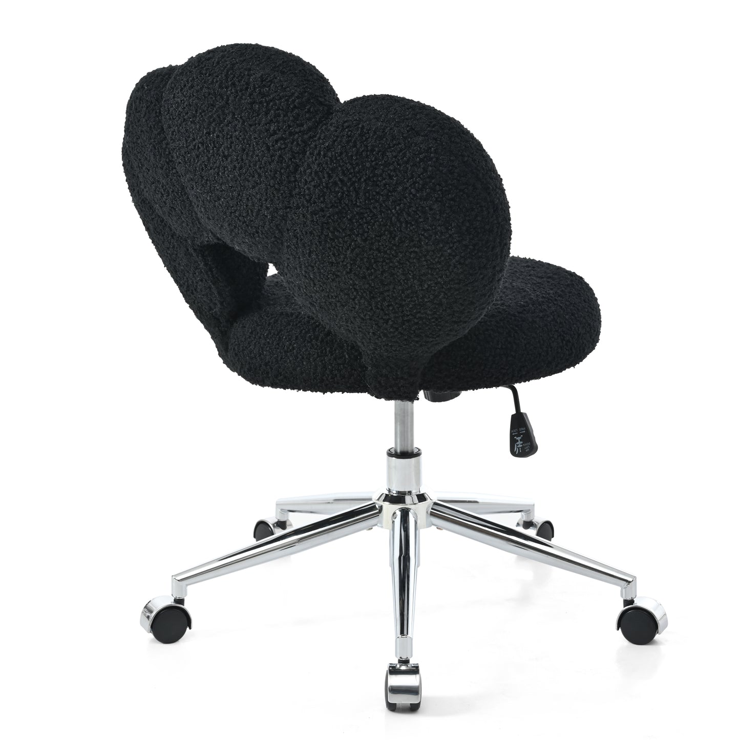 Adjustable Black Chair with 360-Degree Rotation & Foam Cushion