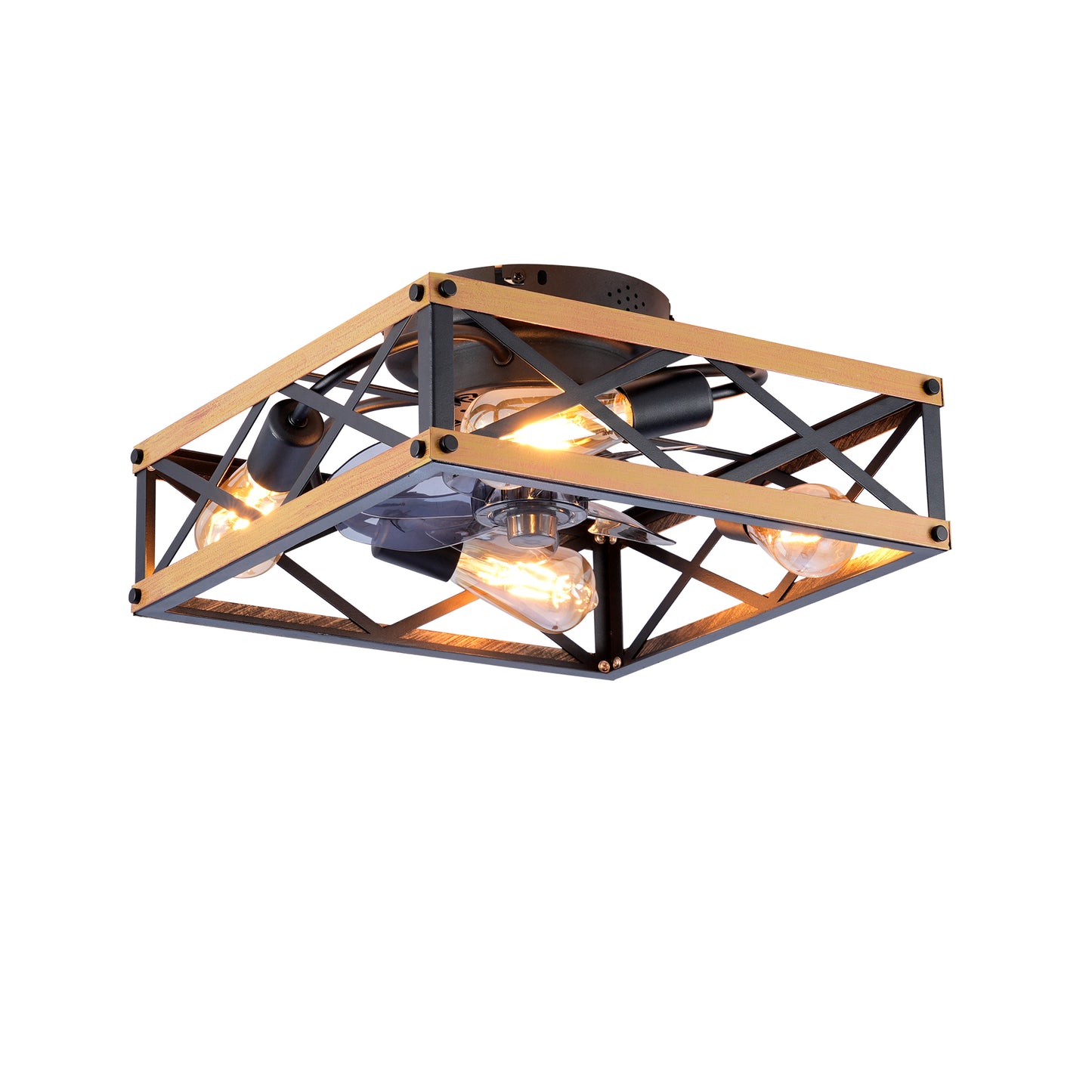 22.6 Inch Flush Mount Ceiling Fan with Remote Control - Bronze