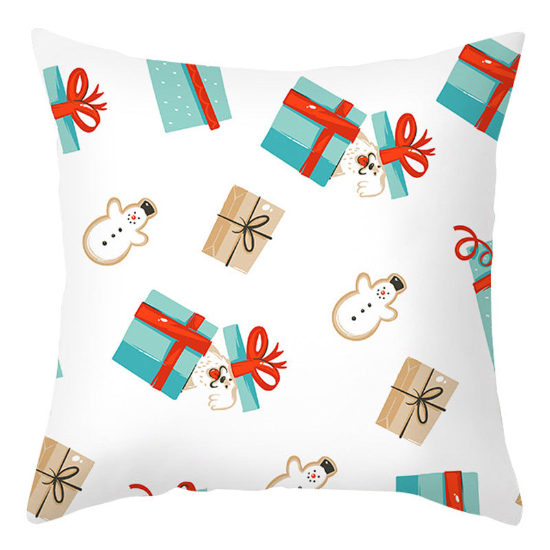 Christmas Pillow Cover Cartoon Letter Print Cushion Cover for Sofa & Office