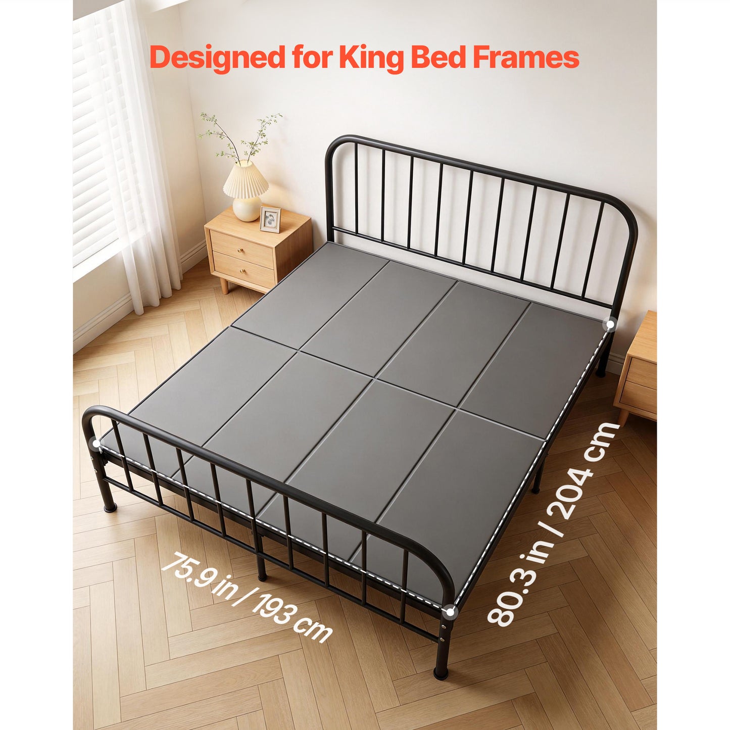 King Size Foldable Bunkie Board for Mattress Support - Anti-Sag Bed Foundation
