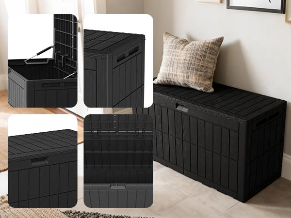 1 0 Gallon Outdoor Storage Box Water Proof Resin Deck Lockable Bin