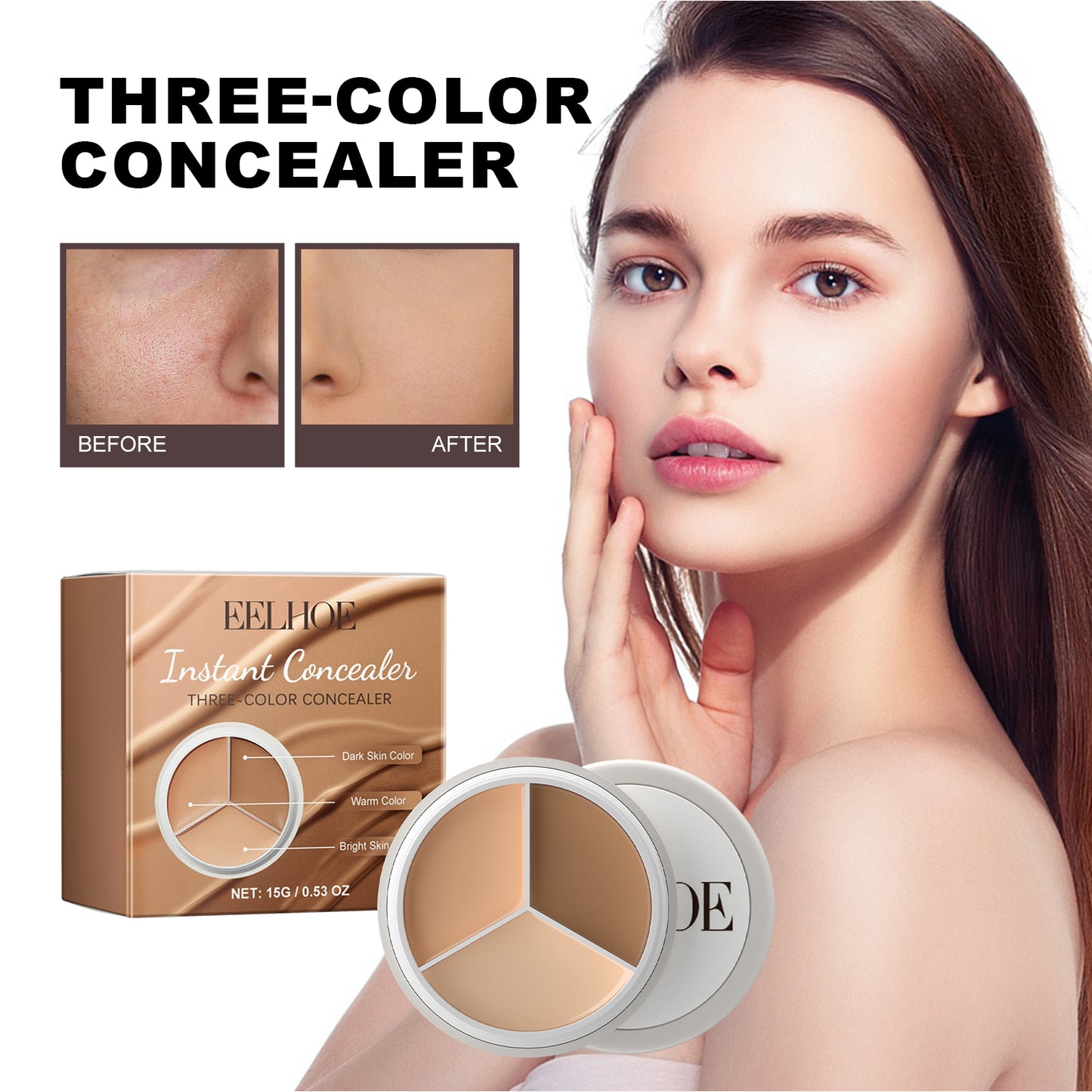 Full Coverage Facial Concealer for Dark Circles and Blemishes