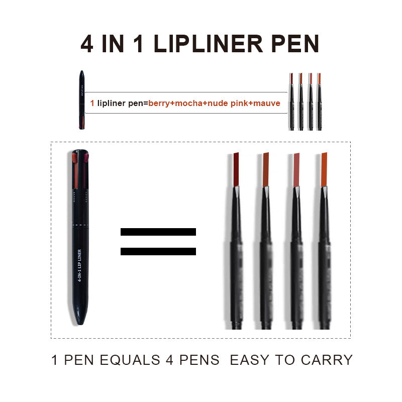 4-in-1 Multifunctional Makeup Pen - Eyeliner, Lip Liner, Eyebrow & Highlighter