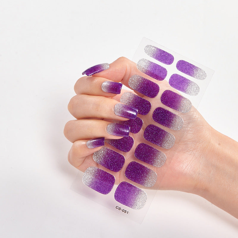 Gradient Onion Powder Nail Sticker Kit Tearable Color Nail Art Set for Manicure