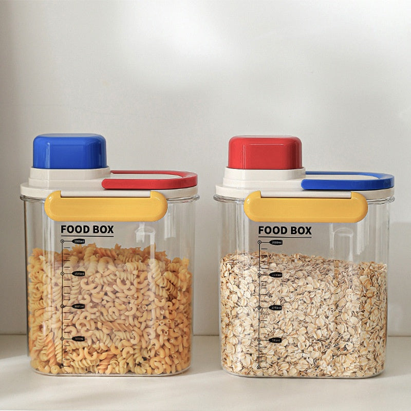 Plastic Food Storage Tank 2.1-3L Household Kitchen Container - Multiple Colors
