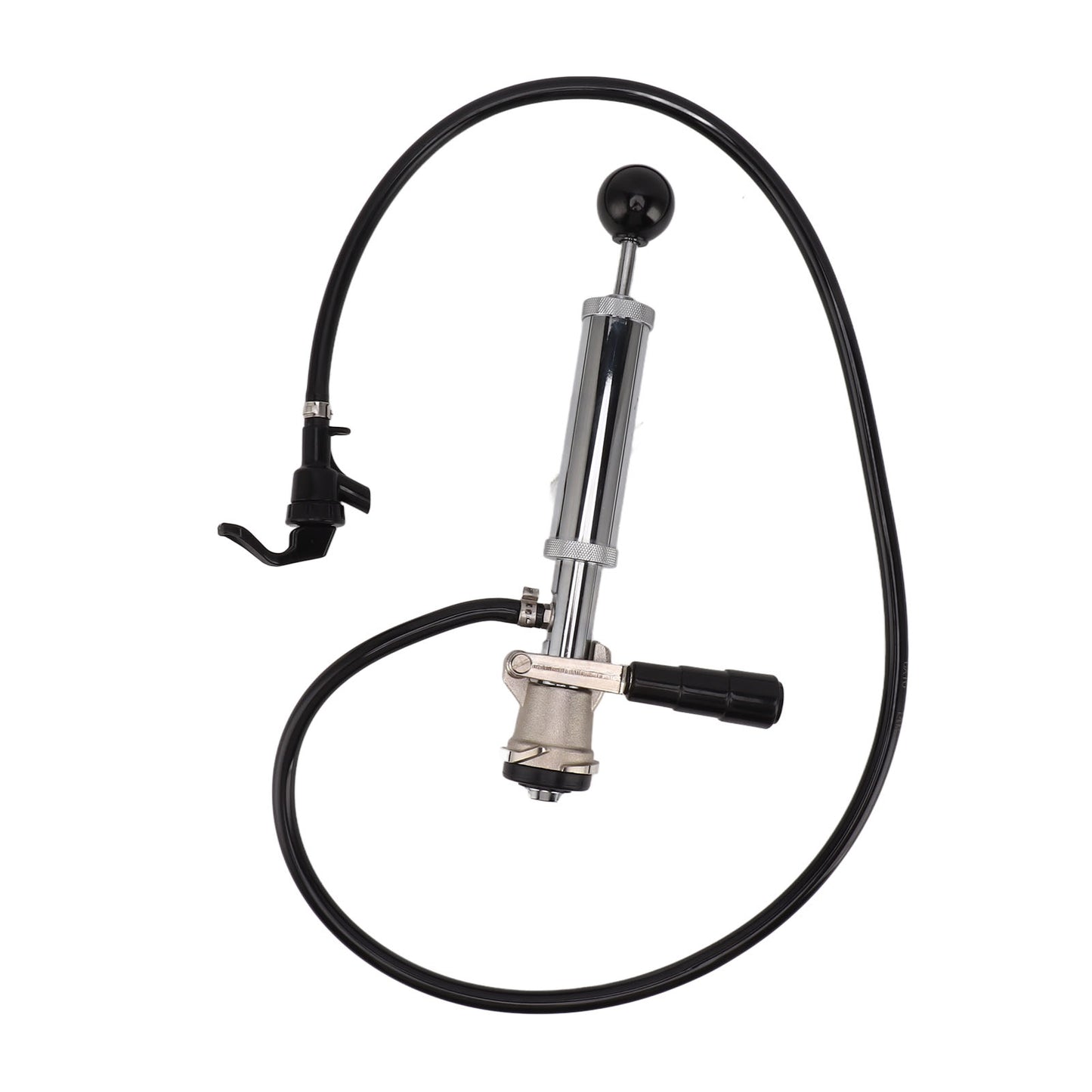 Beer Keg Pump - 4 Inch Chrome Iron Tap with Faucet Hose