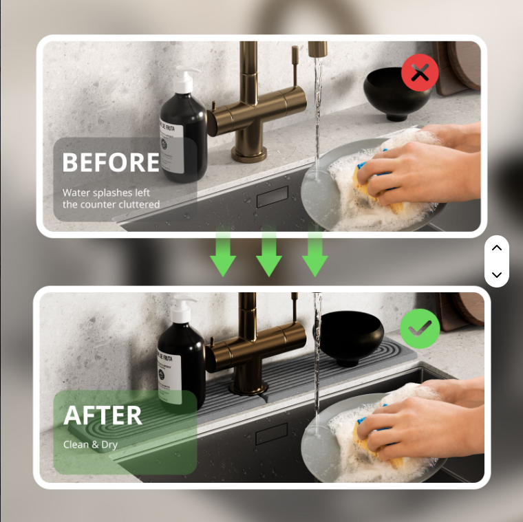 Diatomaceous Earth Sink Tray - Instant Dry Kitchen Organizer