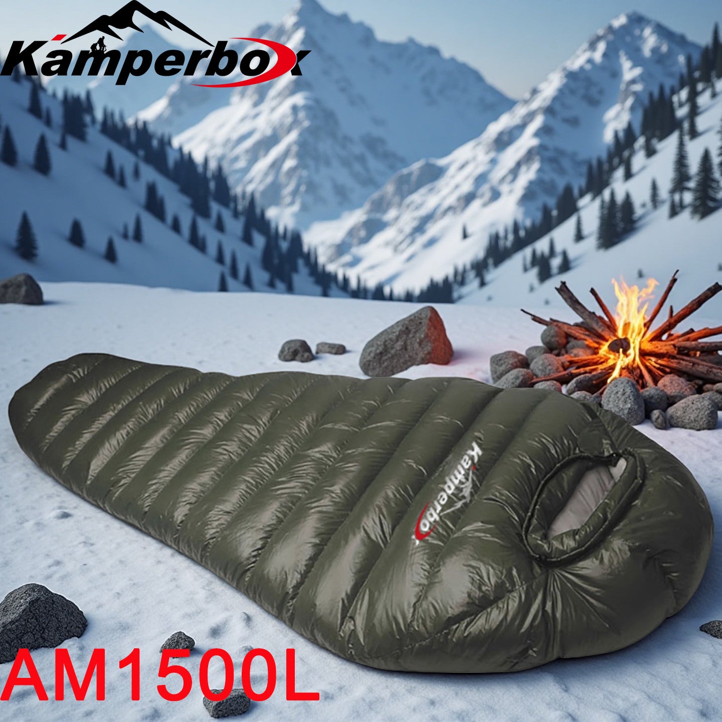 Winter Waterproof Down Sleeping Bag - Model AM1500L