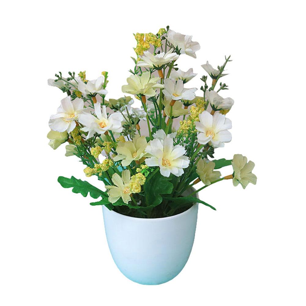 Resin Flower Pot with Simulation Flowers Home Decor Crafts Set