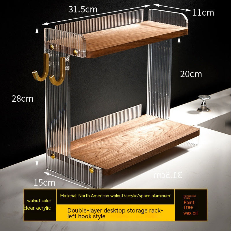 Multifunctional Bathroom Countertop Acrylic Storage Shelf - Removable & Moisture-Proof