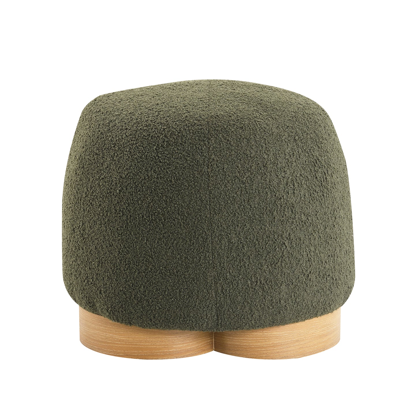 Fully Assembled Round Soft Teddy Fabric Upholstered Ottoman,