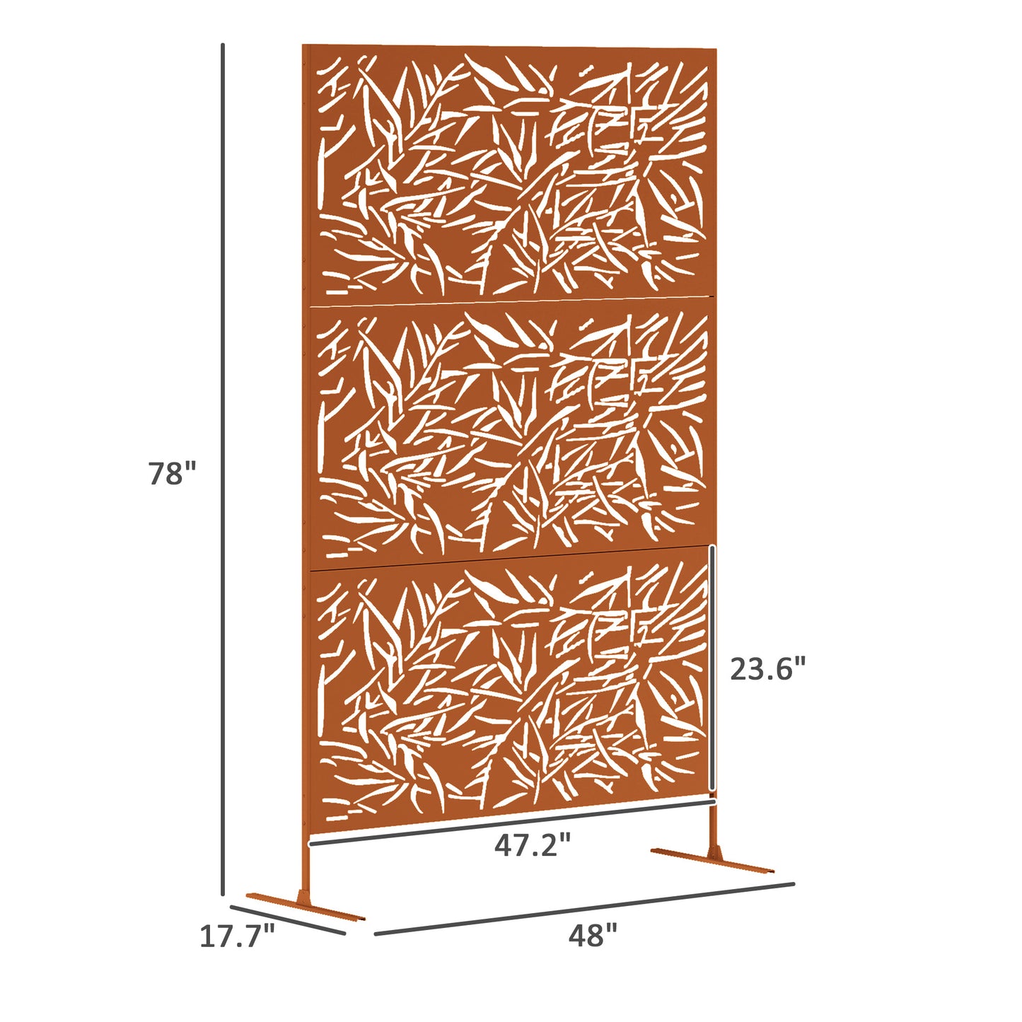 Outdoor Privacy Screen with Trellis - Brown Bamboo Design