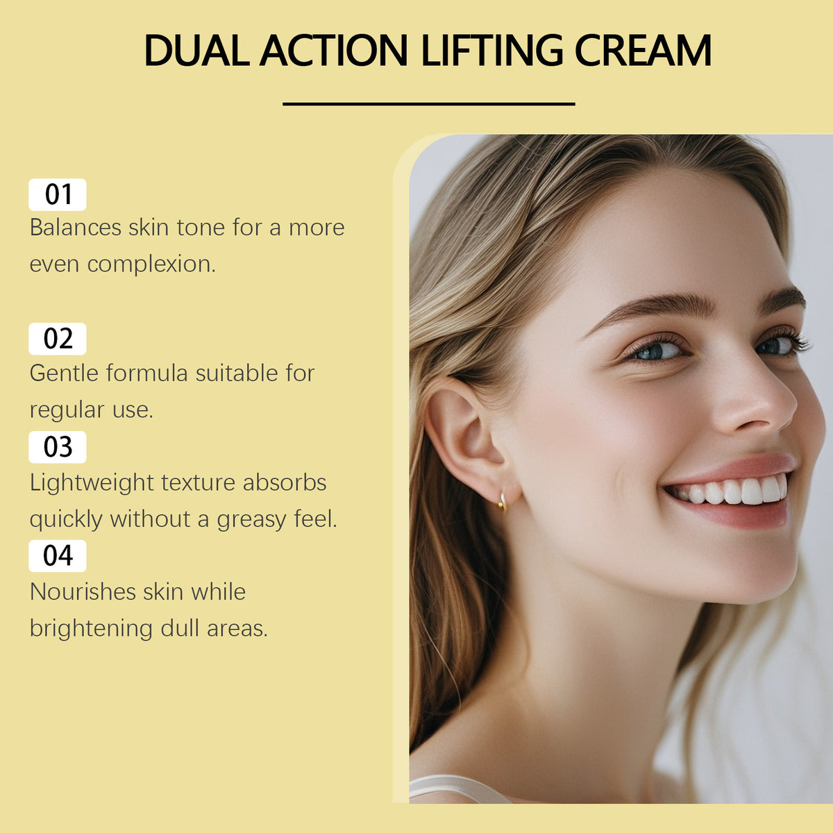 Double-Effect Lifting Face Cream 30g - Hydrating Skin Care for Youthful Look