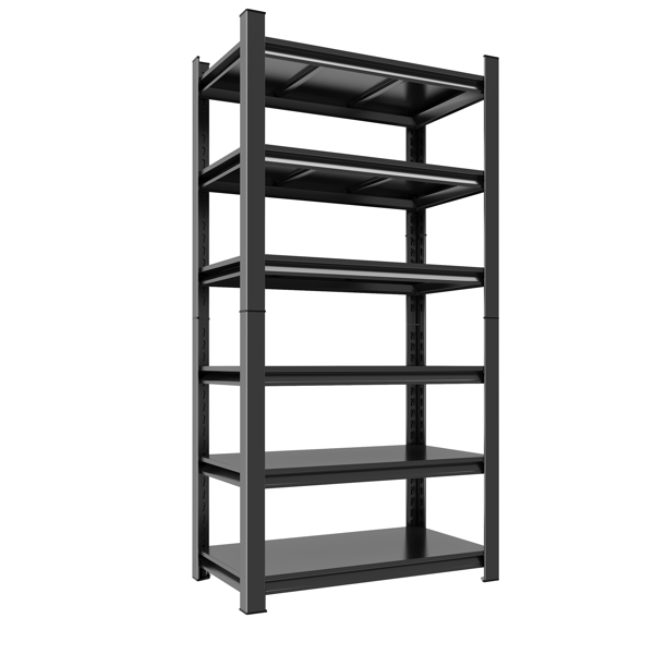6-Tier Adjustable Metal Storage Rack - 82in High, Black
