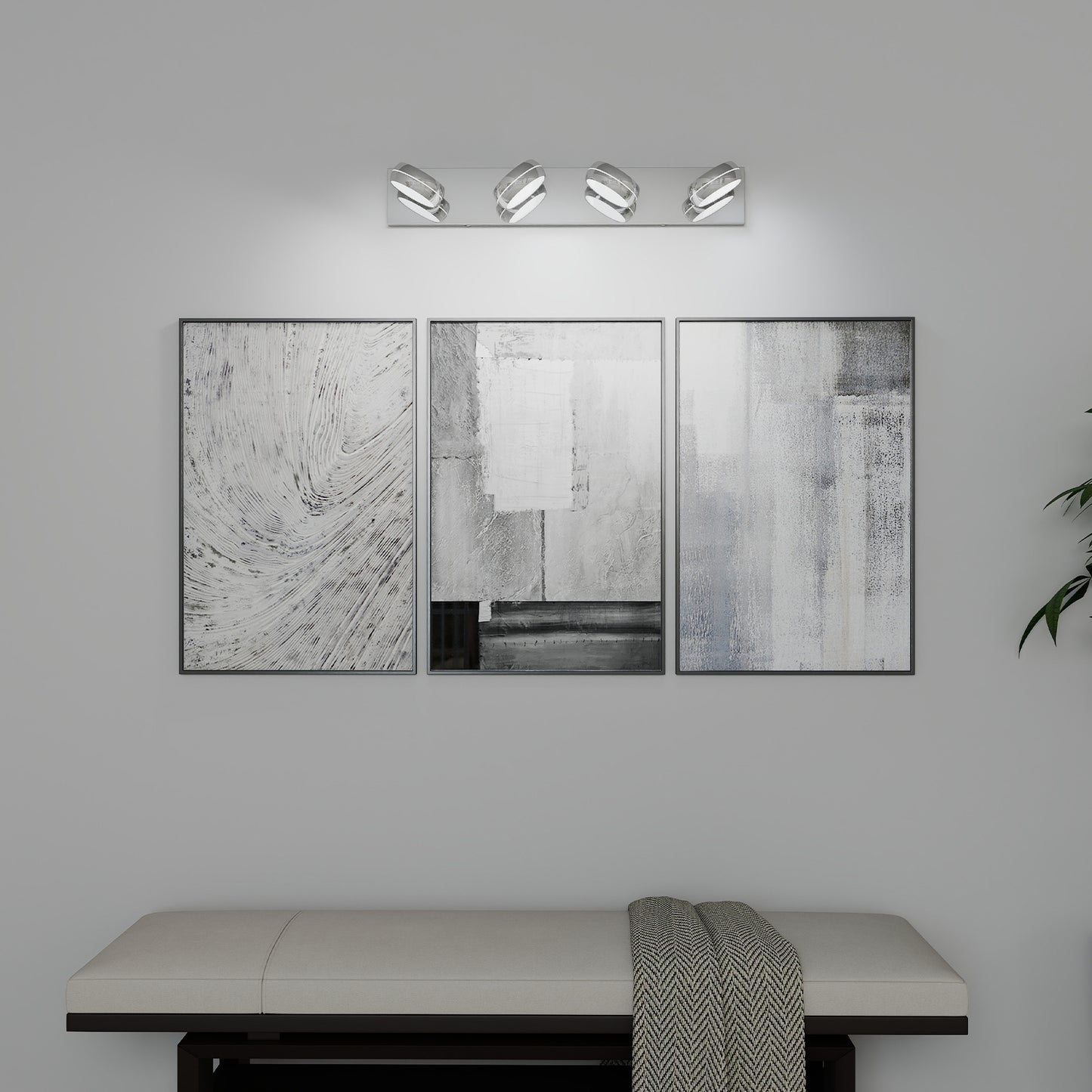 Modern 28in LED Vanity Light Fixture for Bathroom - Chrome