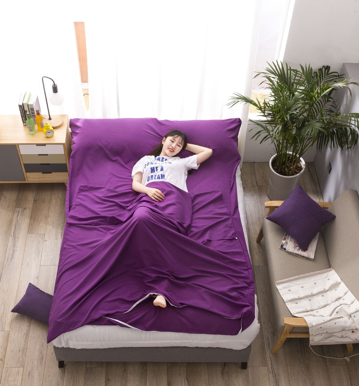 Ultra-Light Cotton Sleeping Quilt Cover - Anti-Dirt Travel Bed Sheet