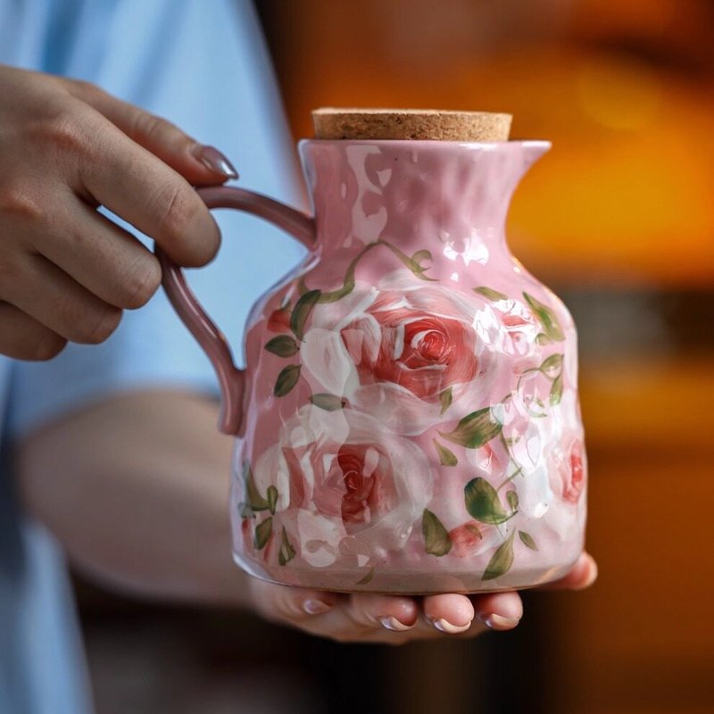 Ceramic Tea Set Handmade with Water Pitcher, Bowl & Cups – Kitchen Tableware