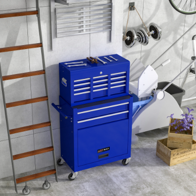 High Capacity Rolling Tool Chest with 8 Drawers and Lockable Storage