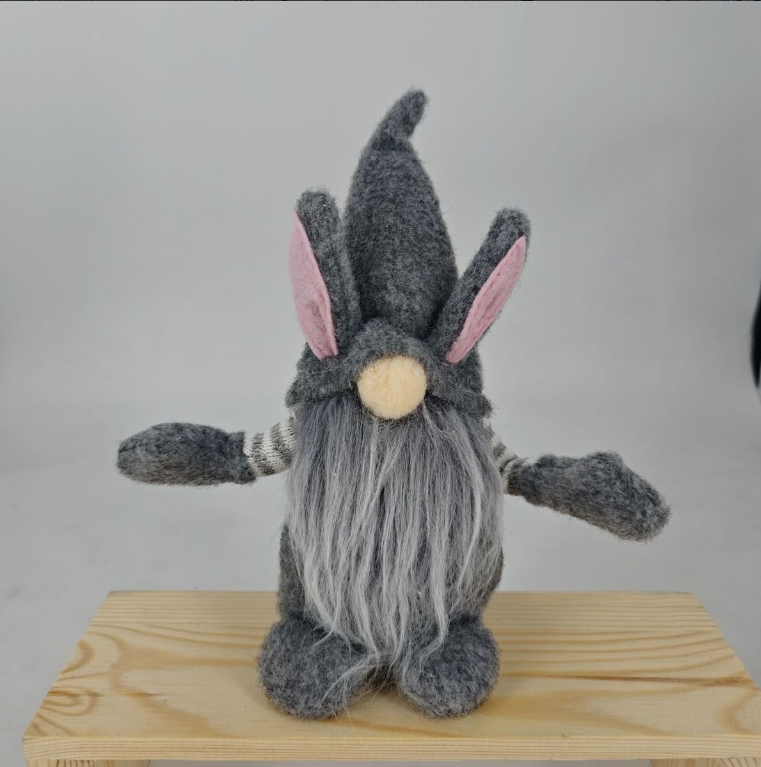 Easter Gnome Rabbit Decoration - White Polyester Holiday Decor - 1 Piece