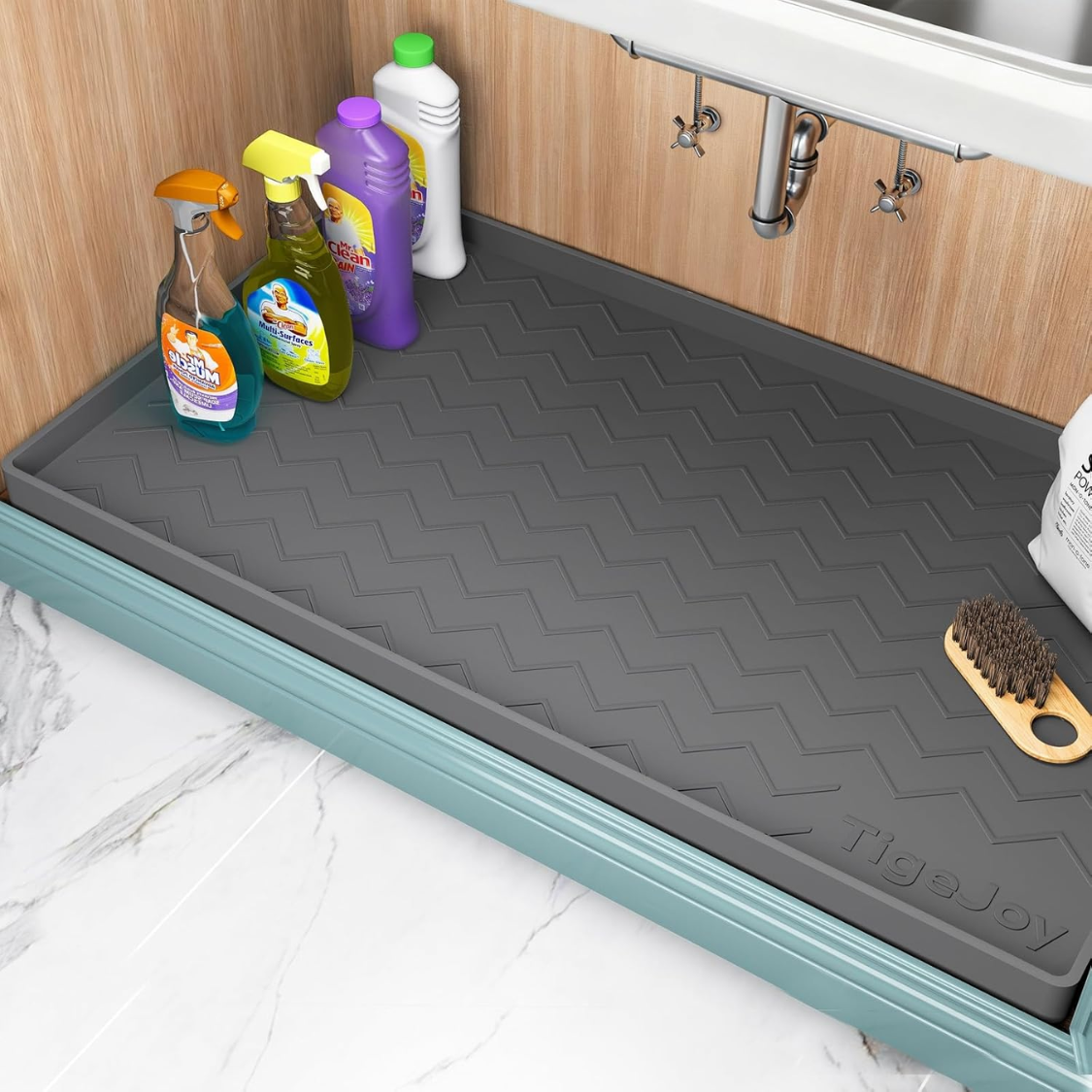 Under Sink Mats For Kitchen Waterproof, Leak-Proof Silicone Mat