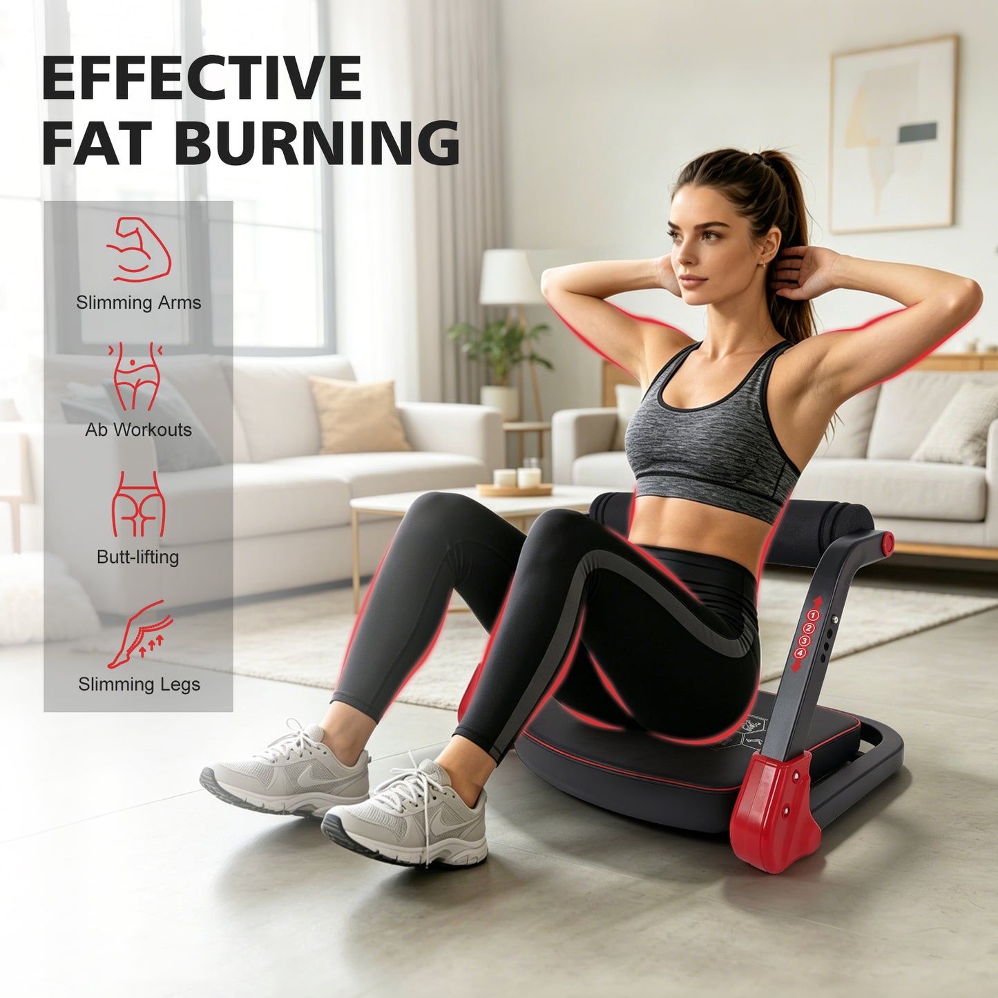 Ab Core Trainer with Resistance Bands - Home Gym Equipment