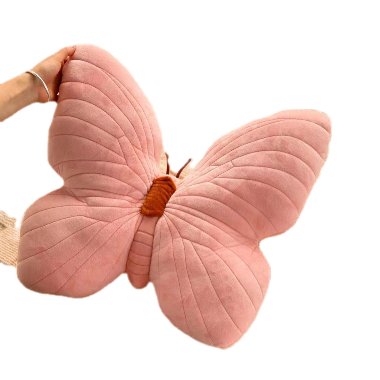 Cute Heart Butterfly Moth Pillow - Soft Bedside Cushion for Kids & Teens