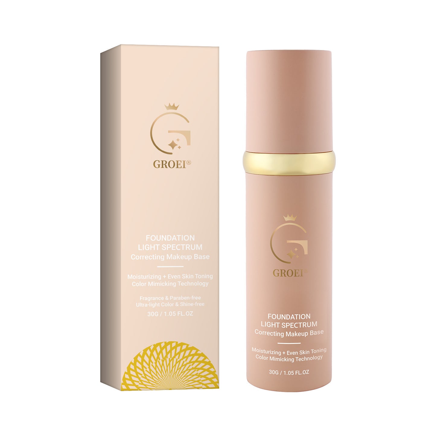 Waterproof Face Foundation with Concealer & Moisturizer 30ml - Durable Smear-Proof Makeup