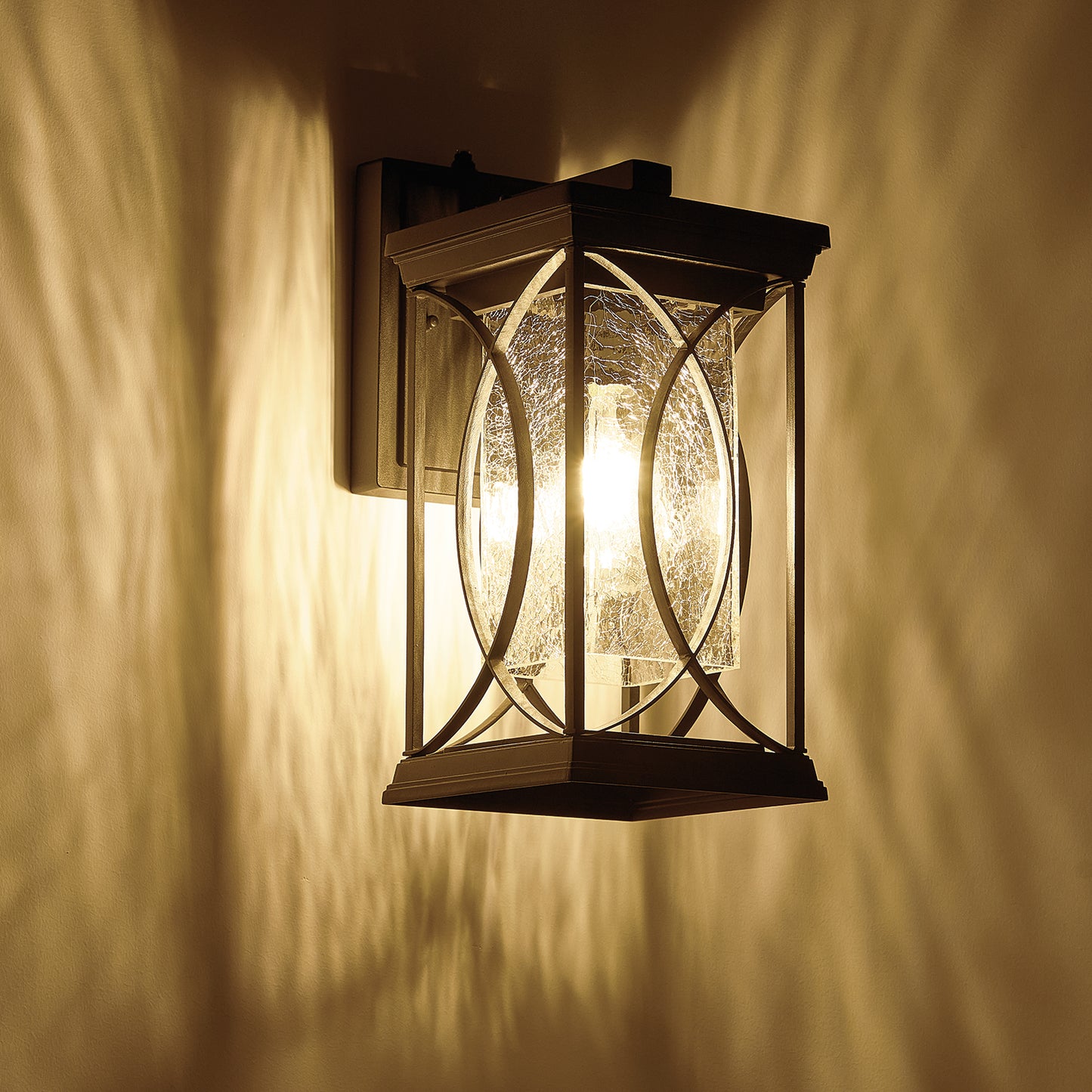 Black Outdoor Wall Lantern with Dusk to Dawn Sensor - Waterproof Aluminum Exterior Light Fixture