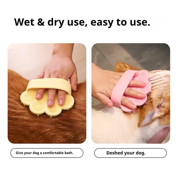 Dog Bath Brush Pet Comb Rubber Massage Brush for Bathing & Grooming