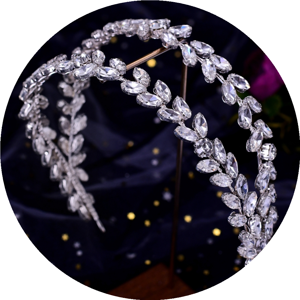 Bridal Headband Silver Rhinestone Hair Accessory for Weddings