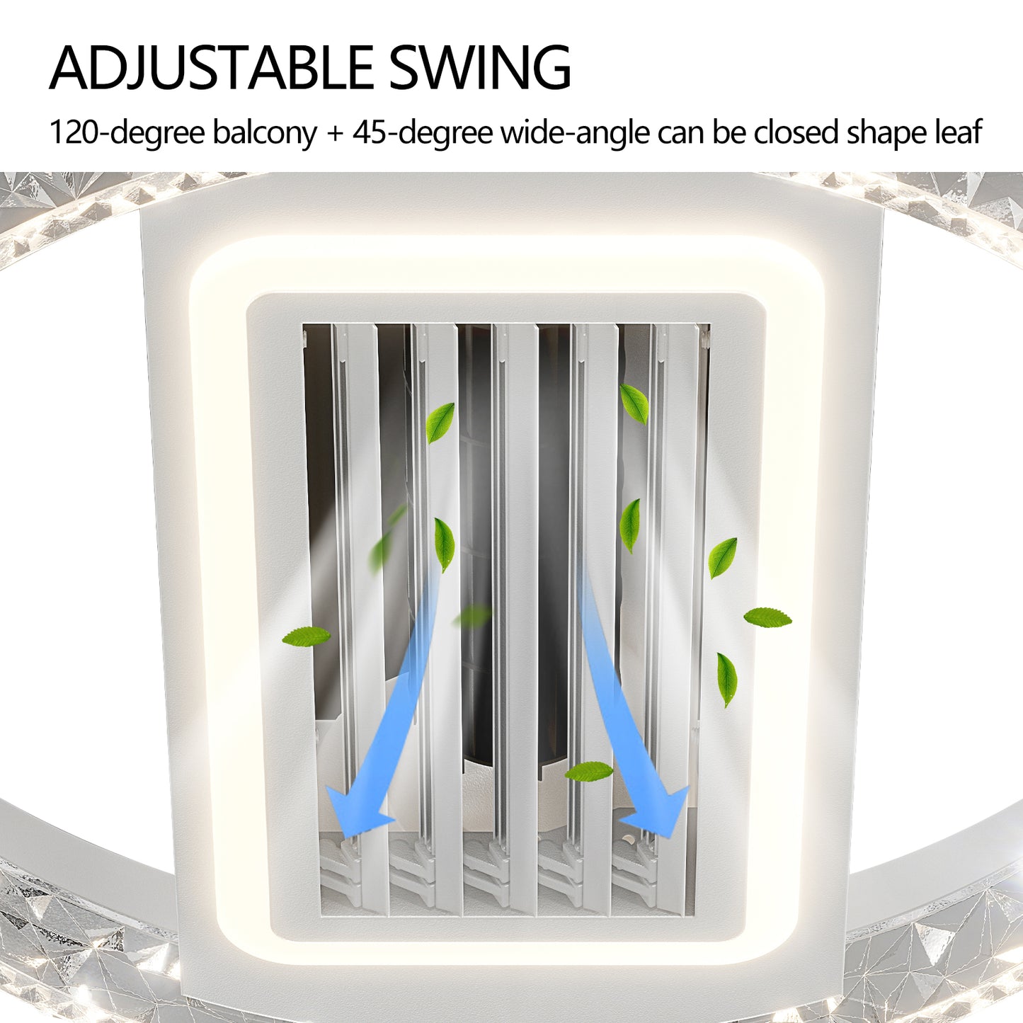 20-Inch LED Bladeless Ceiling Fan Light with Remote Control