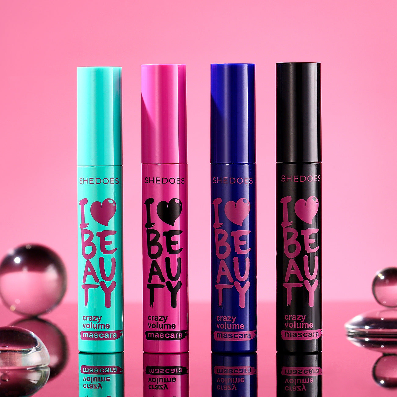 Waterproof Thick Lengthening Mascara Set - Smudge-Resistant, Large Capacity, 4 Colors
