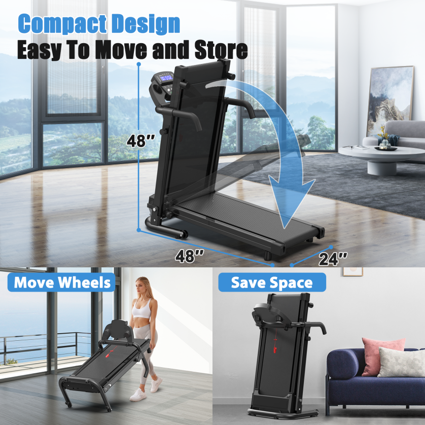 Foldable Treadmill Q30-5 with LED Display and 300lbs Capacity