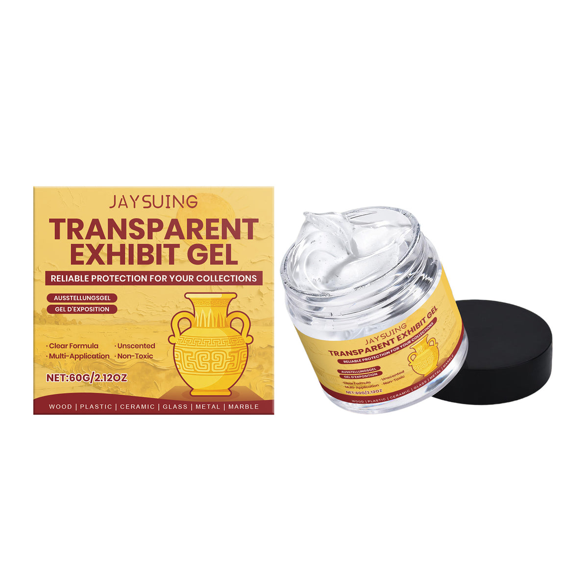 Transparent Display Gel 60g for Exhibition and Surface Protection