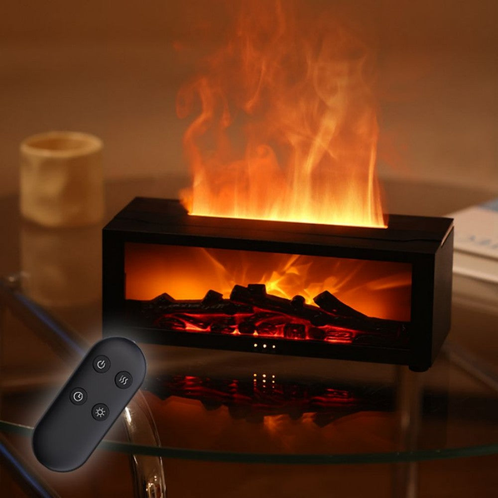 Home Aromatherapy Fireplace Simulation Flame Machine - Black