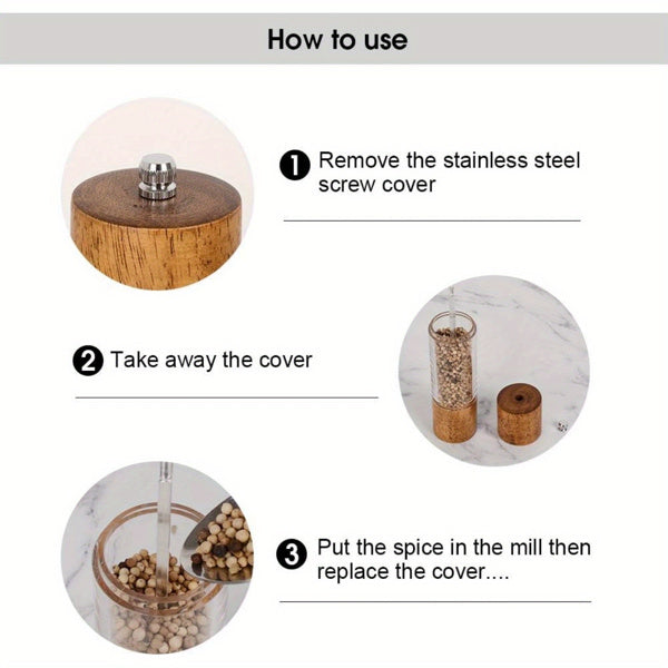 Acrylic Salt and Pepper Grinder Set - 2 Pieces