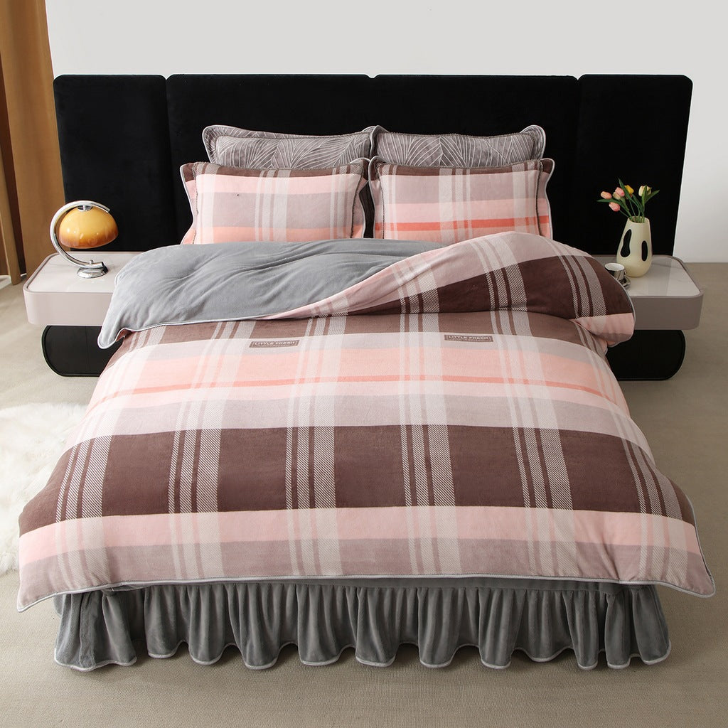 Milk Fiber Bedding Set - Four-Piece Modern Bedroom Linen